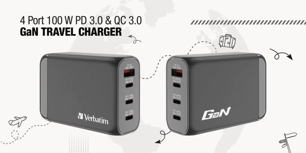 verbatim-4-port-100w-pd3.0-qc3.0-gan-travel-charger-66967-b1