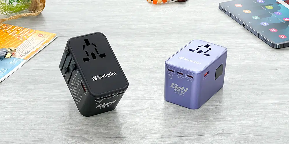 verbatim-5-port-75w-pd3.0-qc3.0-gan-universal-travel-adaptor-black-66919-b1
