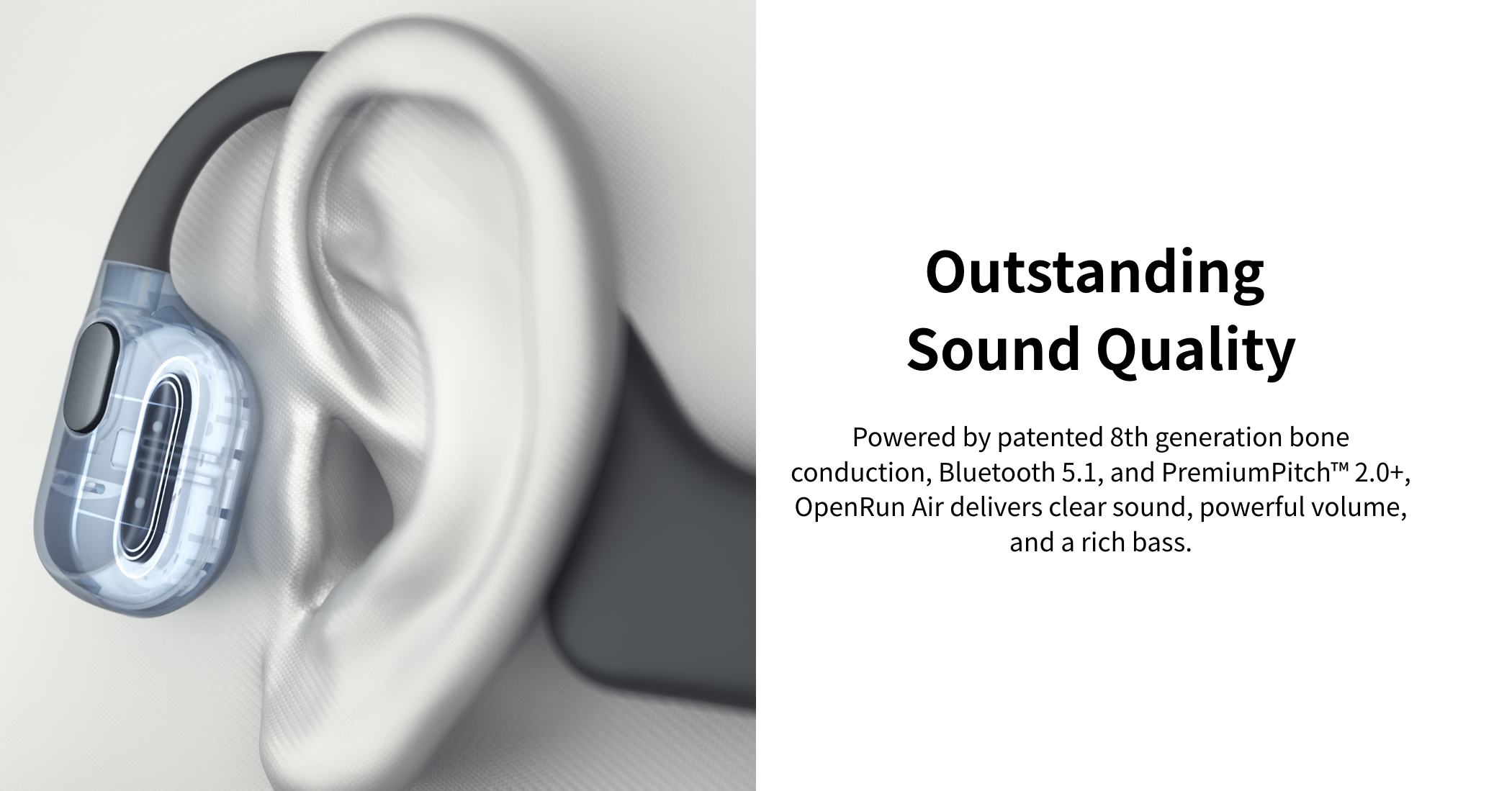 Shokz OpenRun Air (S803) Open-Ear Sports Headphones | Grey