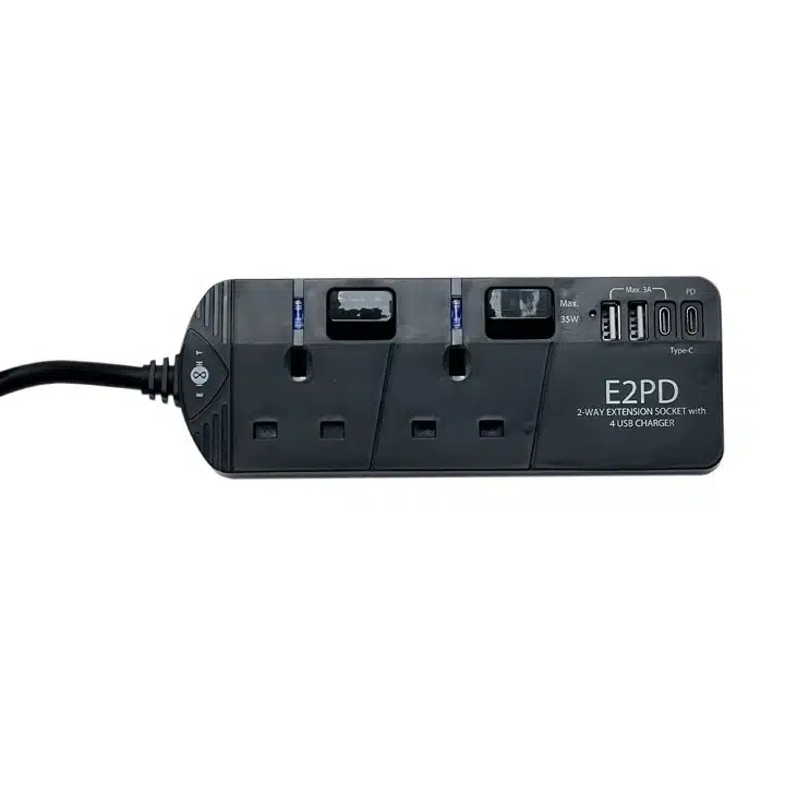 eight-e2pd-2-way-extension-socket-with-4-usb-charger-black-e2pd-black