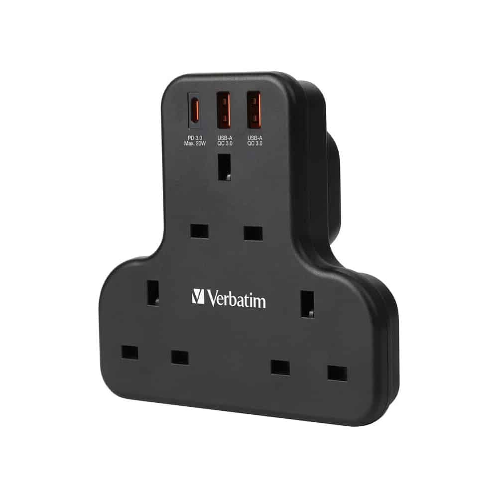 verbatim-3-socket-pd-qc-3.0-flat-wall-outlet-extender-black-66848-01