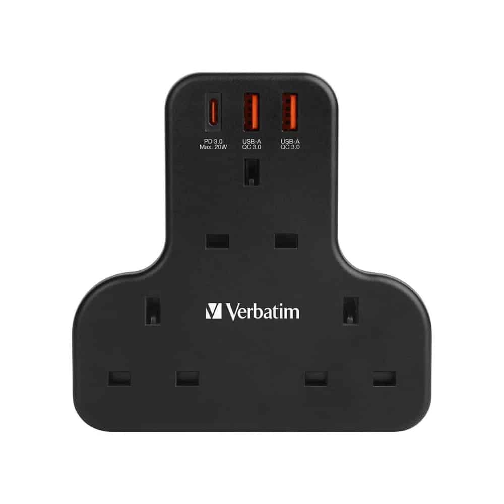 verbatim-3-socket-pd-qc-3.0-flat-wall-outlet-extender-black-66848-02
