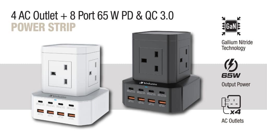 verbatim-4-ac-outlet-8-port-65w-pd-qc-3.0-power-strip-black-66960-11