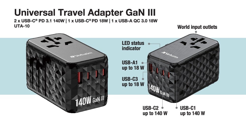 verbatim-4-port-gan-III-140w-universal-travel-adapter-32125-11