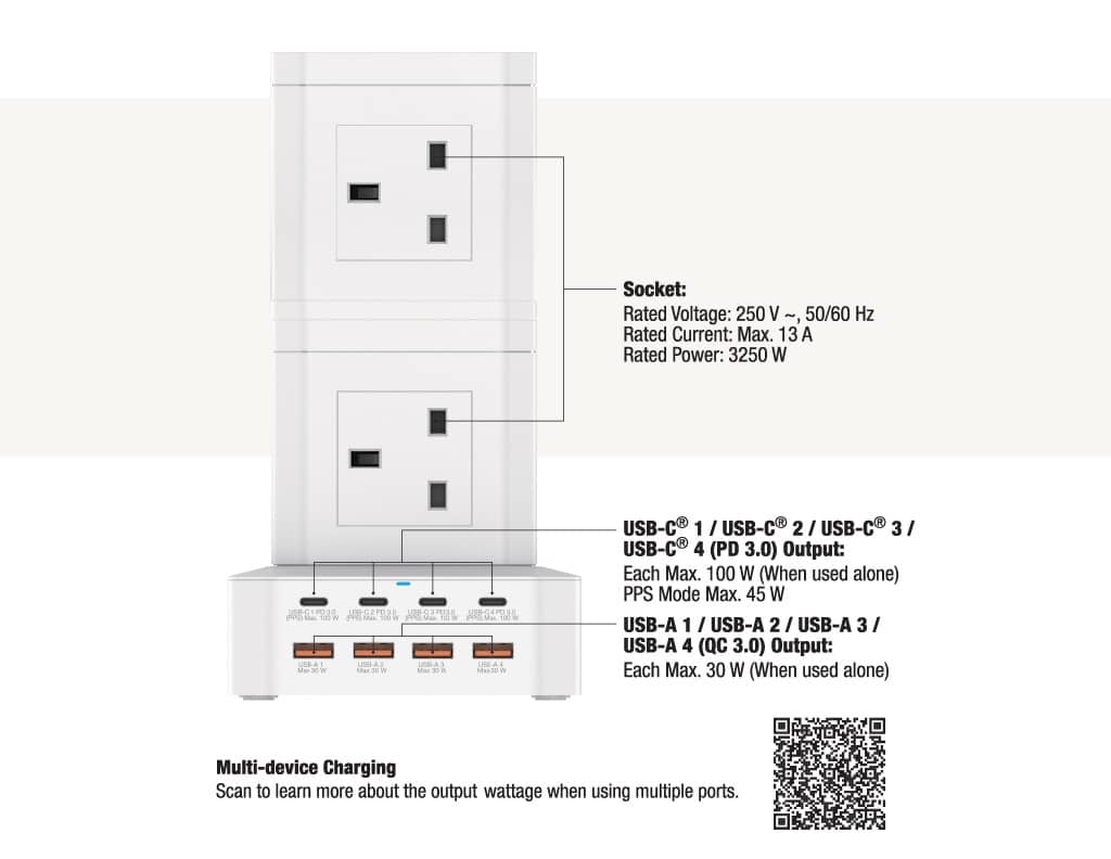 verbatim-8-ac-outlet-8-port-100w-pd-qc-3.0-power-strip-black-66962-12