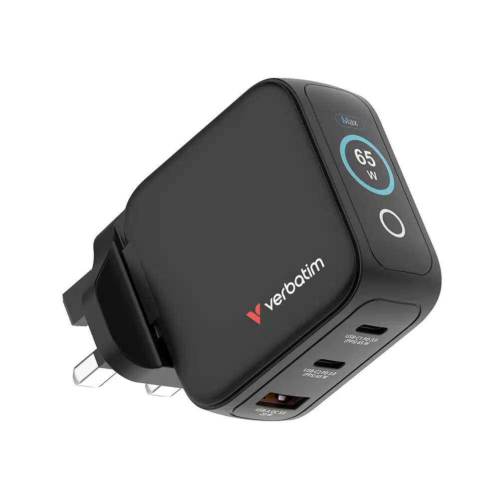 verbatim-mini-gan-wall-charger-65w-with-display-uk-plug-30246-01